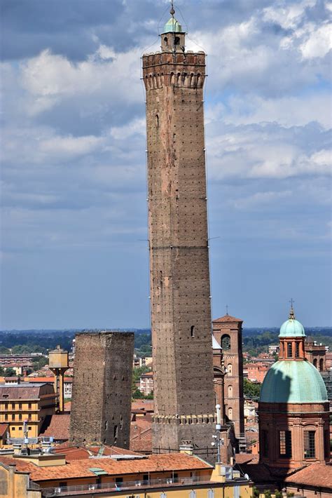 garisenda tower in bologna italy